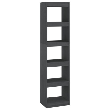 Bibliotecă/Separator cameră, gri, 40x30x167,5 cm lemn masiv pin - Img 2
