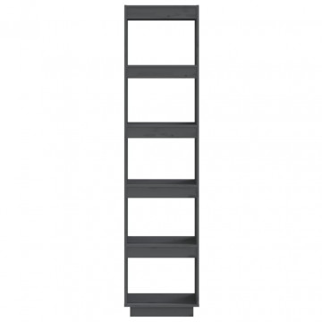 Bibliotecă/Separator cameră gri 40x35x167 cm lemn masiv de pin - Img 8