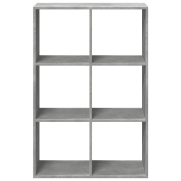 Bibliotecă/separator cameră gri beton 69,5x29x103,5 cm lemn - Img 8