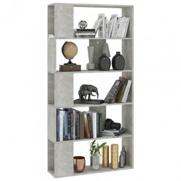 Bibliotecă/Separator cameră, gri beton, 80 x 24 x 159 cm, PAL - Img 3