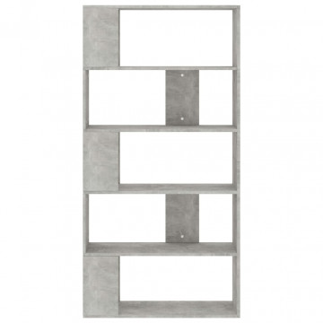 Bibliotecă/Separator cameră, gri beton, 80 x 24 x 159 cm, PAL - Img 8