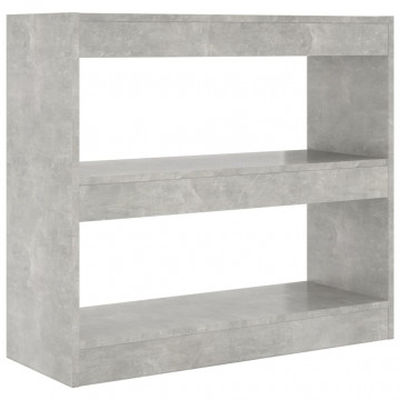 Bibliotecă/Separator cameră, gri beton, 80x30x72 cm - Img 2
