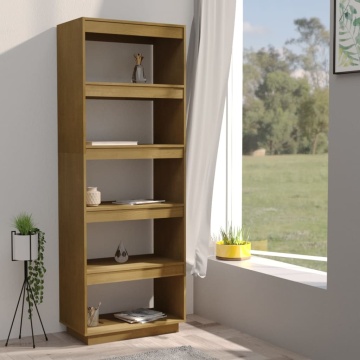 Bibliotecă/Separator cameră, maro miere, 60x35x167 cm, lemn pin - Img 3