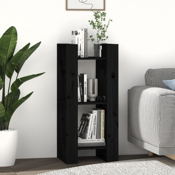 Bibliotecă/Separator cameră, negru, 41x35x91 cm, lemn masiv pin - Img 4