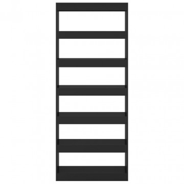 Bibliotecă/Separator cameră, negru, 80x30x198 cm, PAL - Img 3
