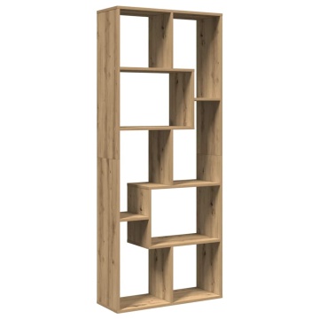 Bibliotecă/separator cameră stejar artizanal 67x25x161,5cm lemn - Img 2