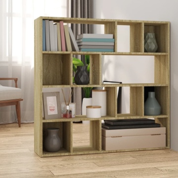 Bibliotecă/Separator cameră, stejar sonoma, 105x24x102 cm - Img 1
