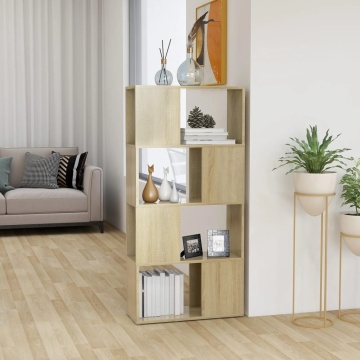 Bibliotecă/Separator cameră stejar sonoma 60x24x124,5 cm PAL - Img 1
