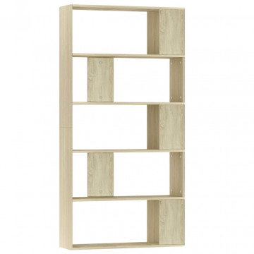 Bibliotecă/Separator cameră, stejar sonoma, 80x24x159 cm PAL - Img 2