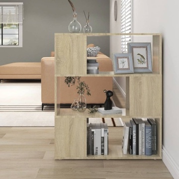 Bibliotecă/Separator cameră, stejar sonoma, 80x24x94 cm, PAL - Img 1