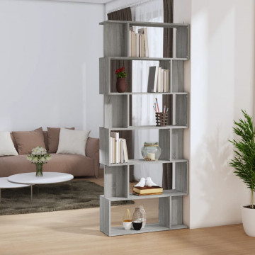 Bibliotecă/Separator, gri sonoma, 80x24x192 cm, lemn prelucrat - Img 1