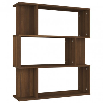 Bibliotecă/Separator, stejar maro, 80x24x96 cm , lemn prelucrat - Img 2