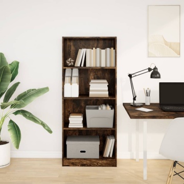 Bibliotecă, stejar fumuriu, 60x24x143 cm, lemn prelucrat - Img 3