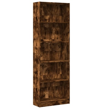 Bibliotecă, stejar fumuriu, 60x24x176 cm, lemn prelucrat - Img 2
