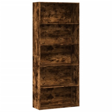 Bibliotecă, stejar fumuriu, 80x30x189 cm, lemn prelucrat - Img 1