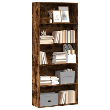 Bibliotecă, stejar fumuriu, 80x30x189 cm, lemn prelucrat - Img 3