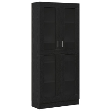 Biblioteci, 2 buc. stejar negru 82,5x30,5x185 cm lemn prelucrat - Img 2
