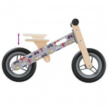 Bicicletă de echilibru pentru copii, imprimeu și Gri - Img 5