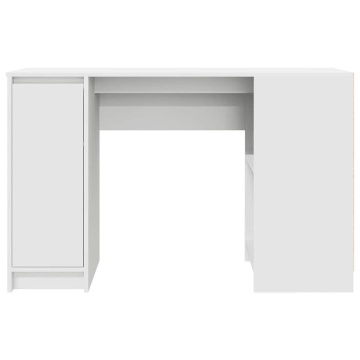 Birou alb 120x42x76 cm lemn prelucrat - Img 5