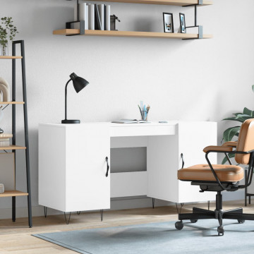 Birou, alb, 140x50x75 cm, lemn compozit - Img 1