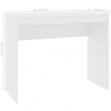 Birou, alb, 90x40x72 cm, lemn prelucrat - Img 5