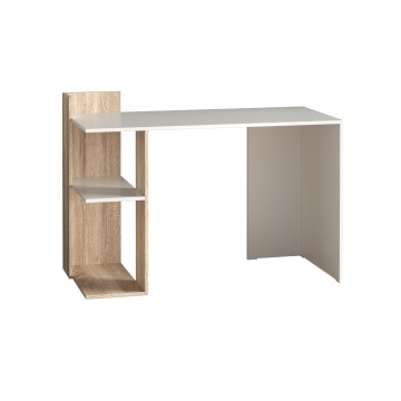Birou Coral, alb / sonoma, pal, 122x56x75 cm - Img 2
