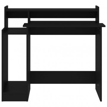 Birou cu lumini LED, negru, 97x45x90 cm, lemn prelucrat - Img 7