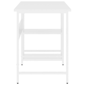 Birou de calculator, alb, 105x55x72 cm, MDF și metal - Img 4