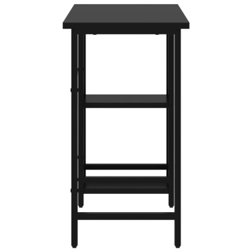 Birou de calculator, negru, 80x40x72 cm, MDF și metal - Img 4