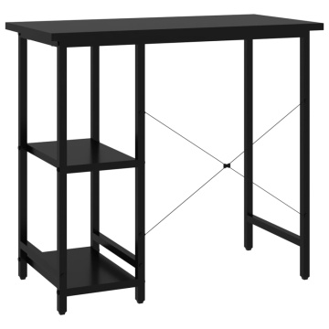 Birou de calculator, negru, 80x40x72 cm, MDF și metal - Img 8