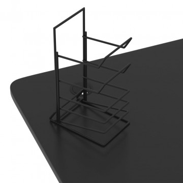 Birou de gaming cu picioare în formă de Y, negru, 90x60x75 cm - Img 7