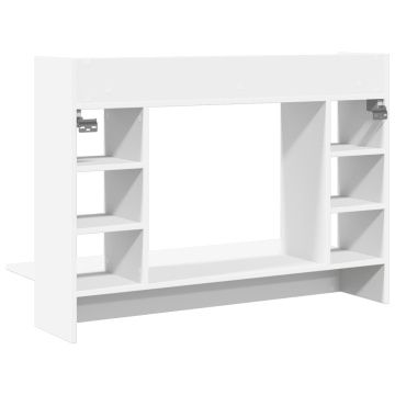 Birou montat pe perete, alb, 105x48x75 cm, lemn prelucrat - Img 5
