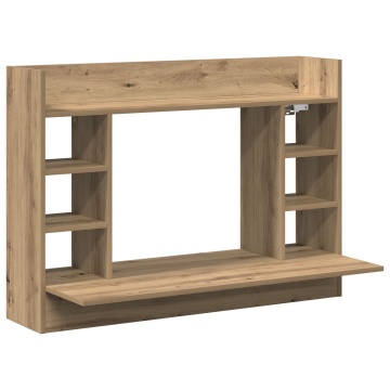 Birou montat pe perete Stejar artisan 105x48x75 cm Lemn ingineresc - Img 2
