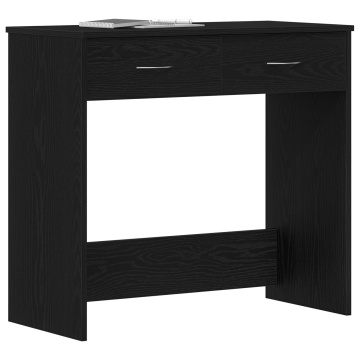 Birou Negru Stejar 80x40x75 cm Lemn Compus - Img 3