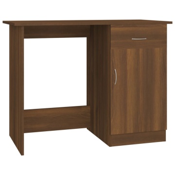 Birou, stejar maro, 100x50x76 cm, lemn prelucrat - Img 2