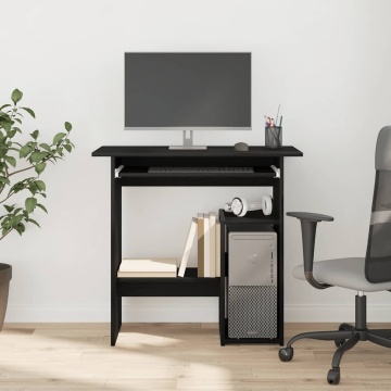 Birou Stejar negru 80x45x74 cm Lemn prelucrat - Img 3