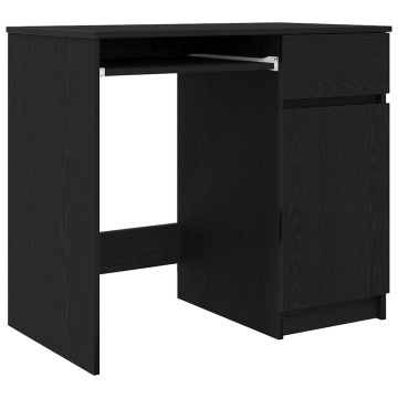 Birou Stejar negru 86x49x76 cm Lemn prelucrat - Img 2