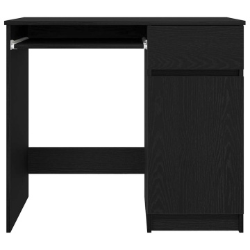 Birou Stejar negru 86x49x76 cm Lemn prelucrat - Img 5
