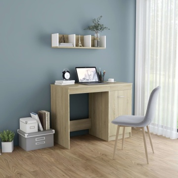 Birou, stejar sonoma, 100x50x76 cm, lemn prelucrat - Img 1
