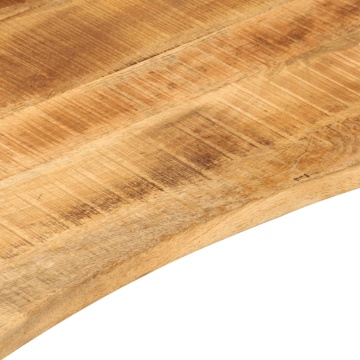 Blat birou cu decupaj curbat 90x50x2,5 cm lemn masiv mango brut - Img 6