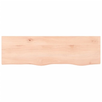 Blat de baie, 100x30x2 cm, lemn masiv netratat - Img 3