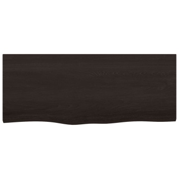 Blat de baie, maro închis, 100x40x(2-4) cm, lemn masiv tratat - Img 3