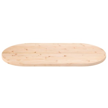 Blat de masă, 100x50x2,5 cm, lemn masiv de pin, oval - Img 3