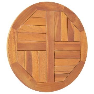 Blat de masă, 50 cm, lemn masiv de tec, rotund, 2,5 cm - Img 3