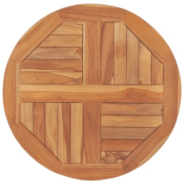 Blat de masă, 60 cm, lemn masiv de tec, rotund, 2,5 cm - Img 1