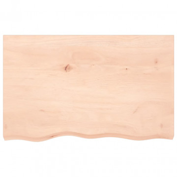 Blat de masă, 80x50x4 cm, lemn masiv de stejar netratat - Img 3