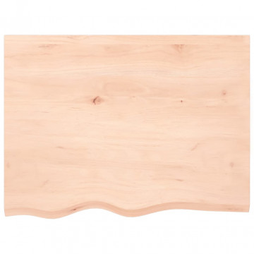 Blat de masă, 80x60x6 cm, lemn masiv de stejar netratat - Img 3