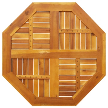 Blat de masă, 80x80x2,2 cm, octogonal, lemn masiv acacia - Img 5