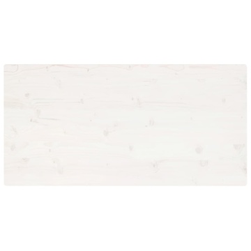 Blat de masă alb 100x60x2,5 cm lemn masiv de pin dreptunghiular - Img 4