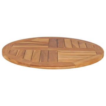 Blat de masă rotund, 70 cm, lemn masiv de tec, 2,5 cm - Img 3
